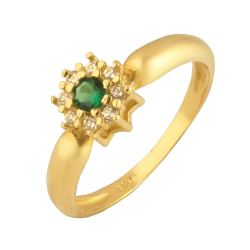 ANEL OURO 18K FLOR COM...