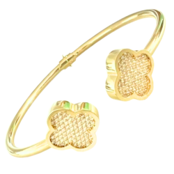 Bracelete Ouro 18K 2 Flores...