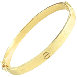 Bracelete Ouro 18K Liso Com...