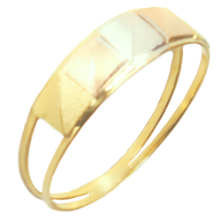 Anel Ouro 18K Tricolor Dois...