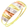 Anel Ouro 18K Tricolor Retangulos