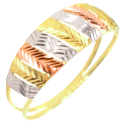 Anel Ouro 18K Tricolor...