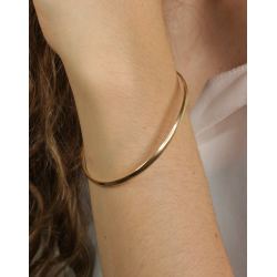 Bracelete Ouro 18K Oval Fio Redondo