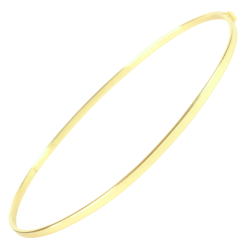 Bracelete Ouro 18K Liso Fio Quadrado (3 Tamanhos)