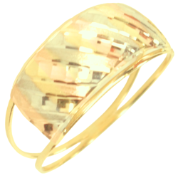 Anel Ouro 18K Tricolor Listras