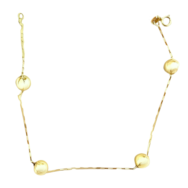 Pulseira Ouro 18K Cartier 18cm Com 4 bolas 6mm