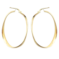 Brinco Ouro 18K Argola Oval...