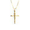 Pingente Ouro 18K Crucifixo INRI Com Cristo